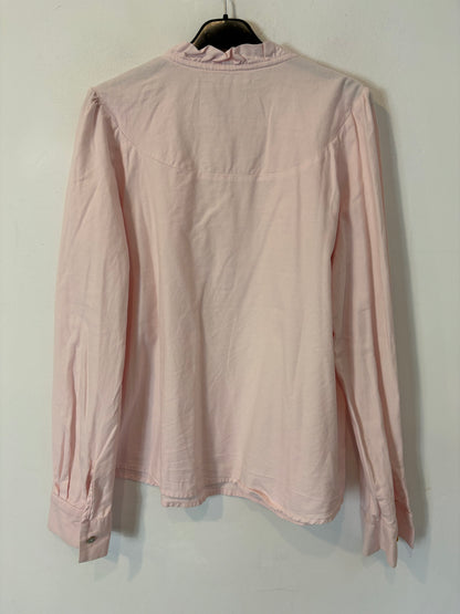 EXCUSEZ MOI. Blusa rosa cuello volante