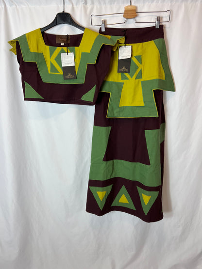 IQ COLLECTION. Total look embroidered maroon T.xs