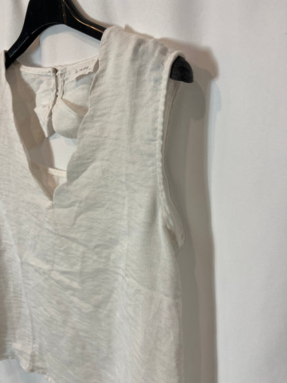 LE MUSE. White top with wavy neckline Tm