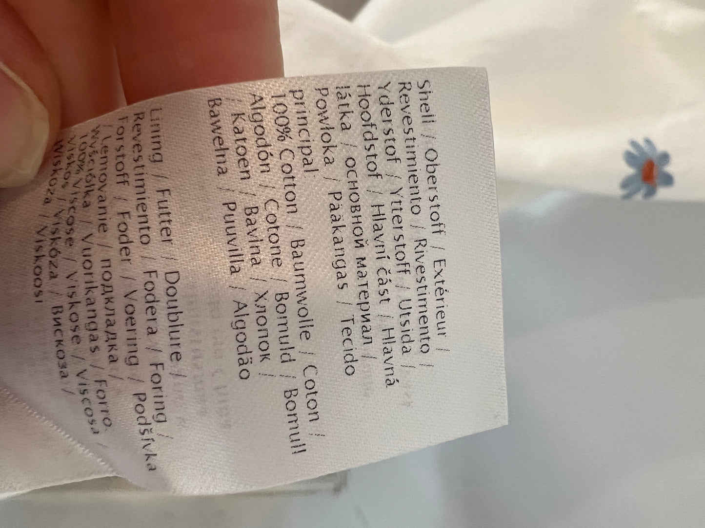 NÜMPH. Vestido midi blanco flores. T XS