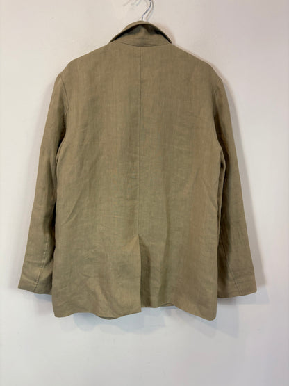 ZARA. Blazer beige lino