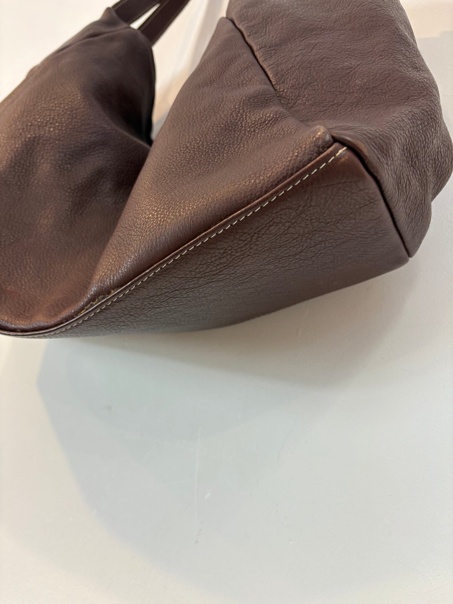 OTRAS. Bolso shopper marrón piel