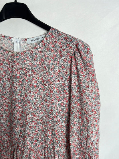 MAGNOLYA. Vestido largo flores T.0(xs)