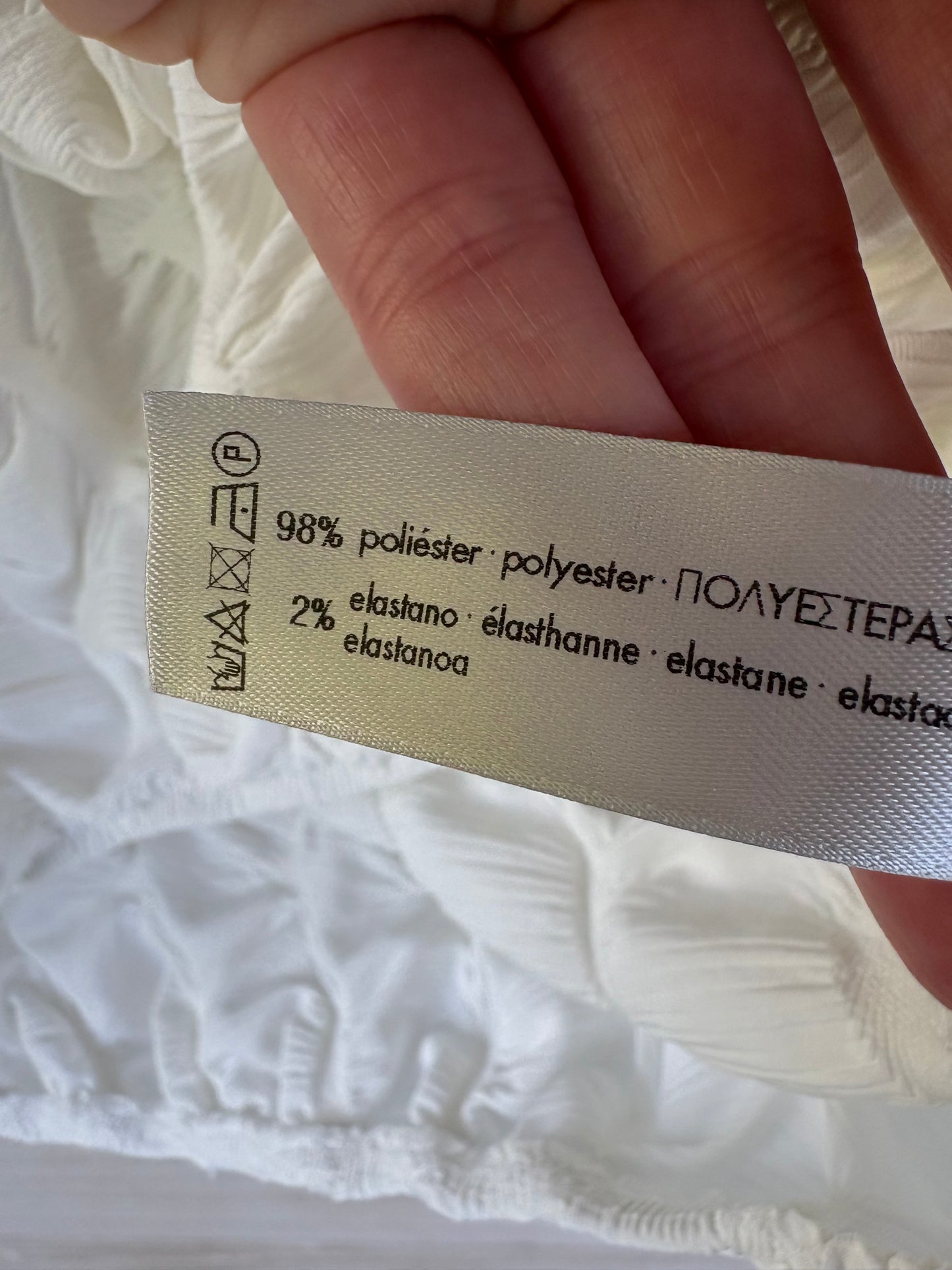 UTERQÚE. Top blanco con textura. T L