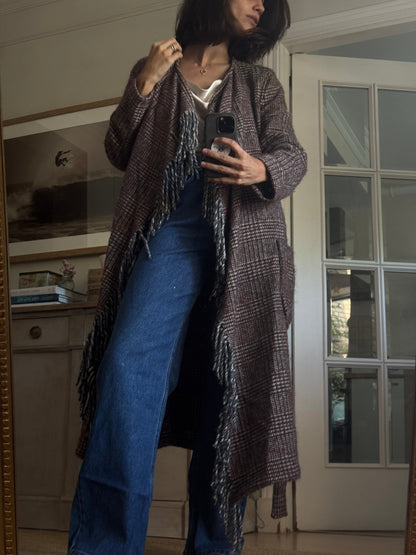 LlOYDS. Abrigo cuadros burdeos