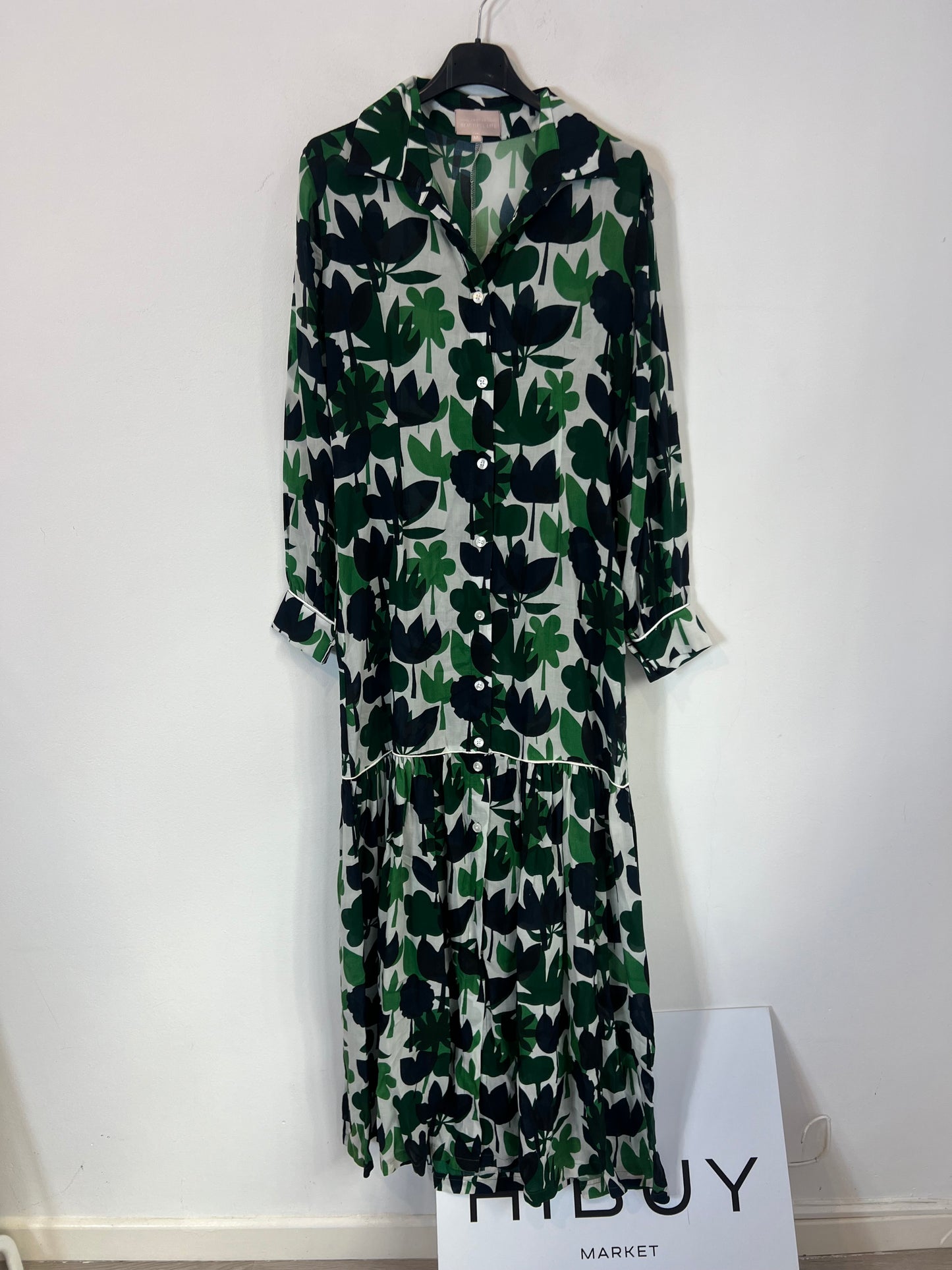 CRISTINA BEAUTIFUL LIFE. Vestido largo estampado fluido. T M