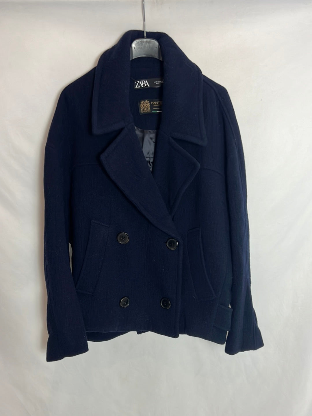 ZARA. Chaqueta lana azul doble botonadura . T XS( s/m)