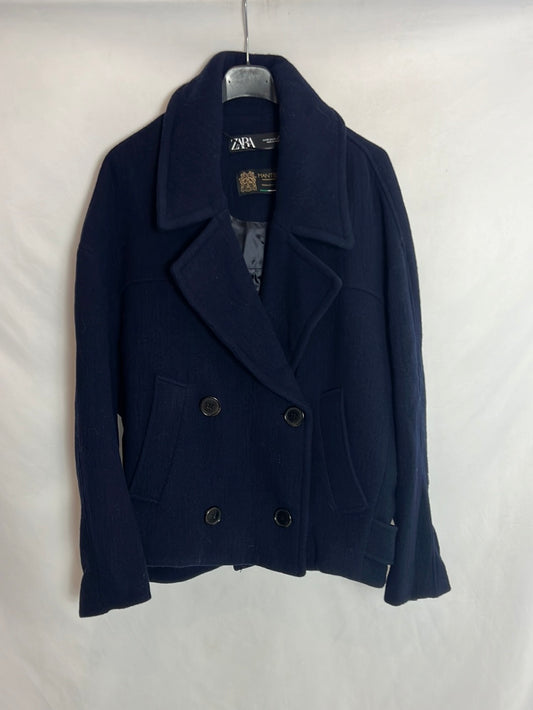 ZARA. Chaqueta lana azul doble botonadura . T XS( s/m)