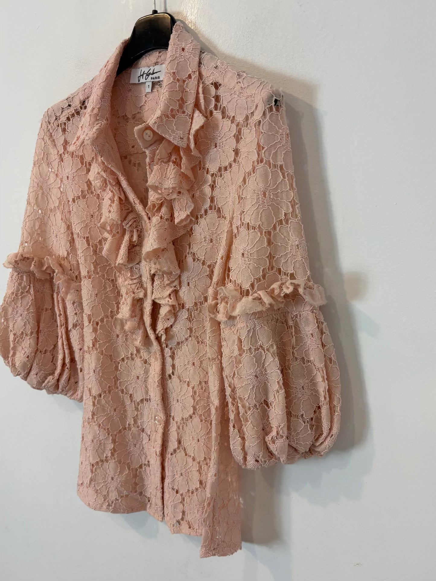 JEFF GALLANO PARIS. Blusa rosa textura