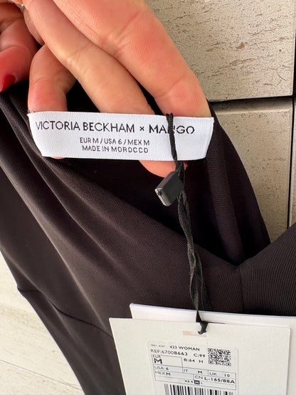 VICTORIA BECKHAM x MANGO. Vestido punto escote drapeado