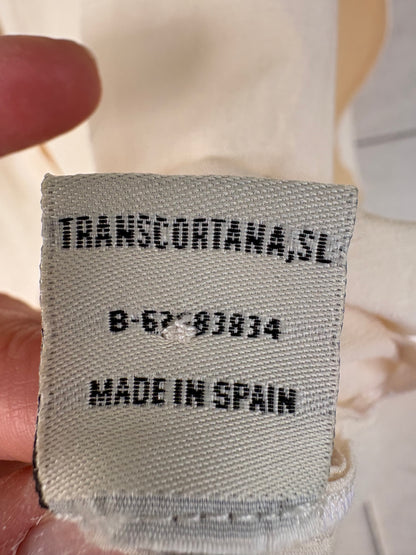 CORTANA. Camisa beige algodón y seda