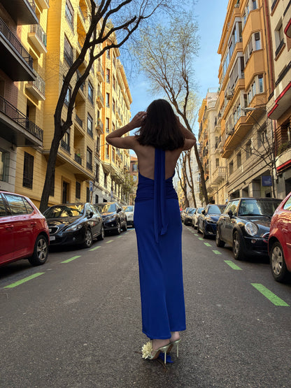 CLARO. Vestido largo halter