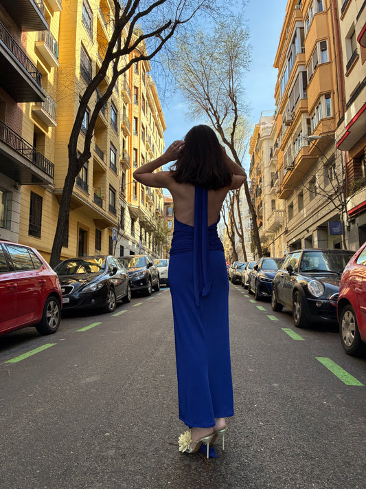 CLARO. Vestido largo halter