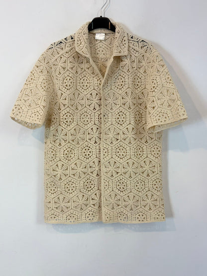 Chaqueta croché en beige
