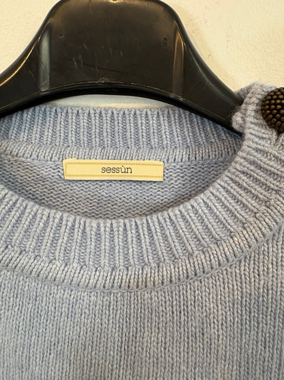 SESSÚN. Jersey azul claro lana