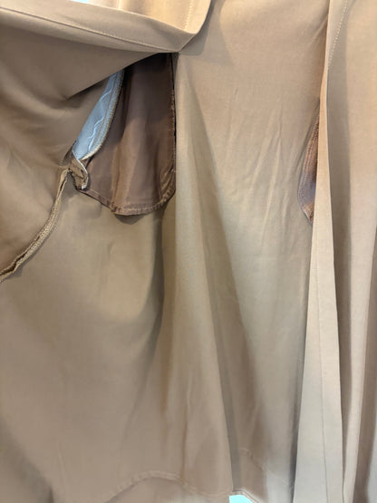 IQ COLLECTION. Falda midi marrón bolsillos