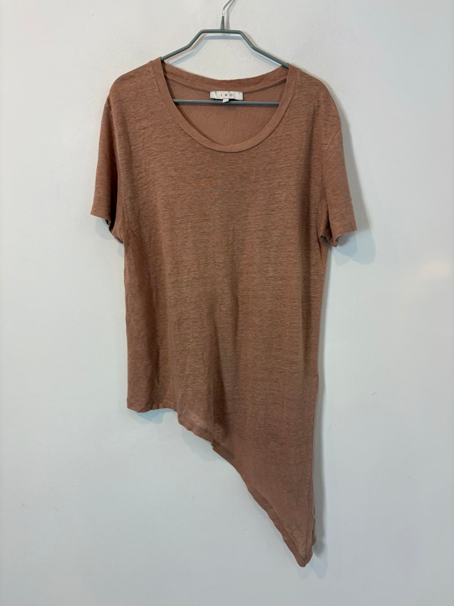 IRO. Camiseta lino rosa empolvado