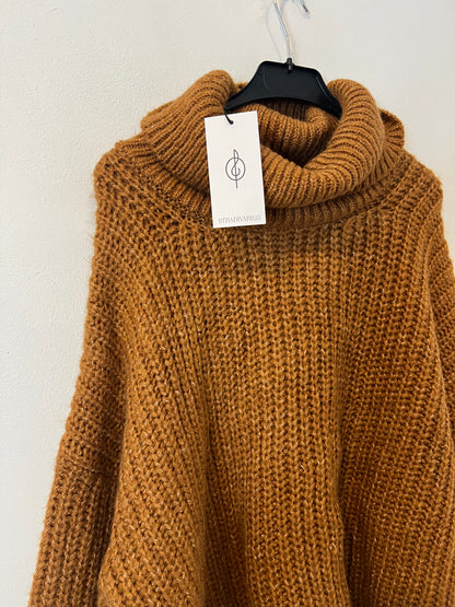 STRADIVARIUS. Jersey cuello vuelto marrón jaspeado. T L