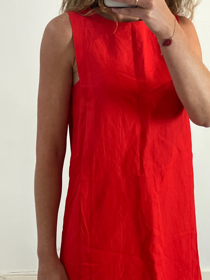 ZARA. Vestido corto rojo T.s