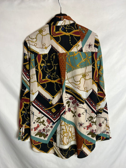 ZARA. Chain print blouse Ts