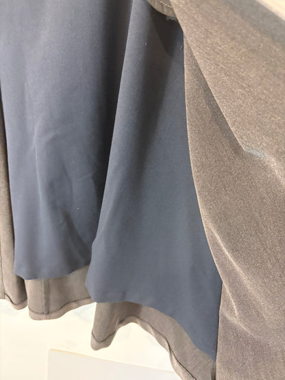 IQ COLLECTION. Falda midi bicolor bolsillos