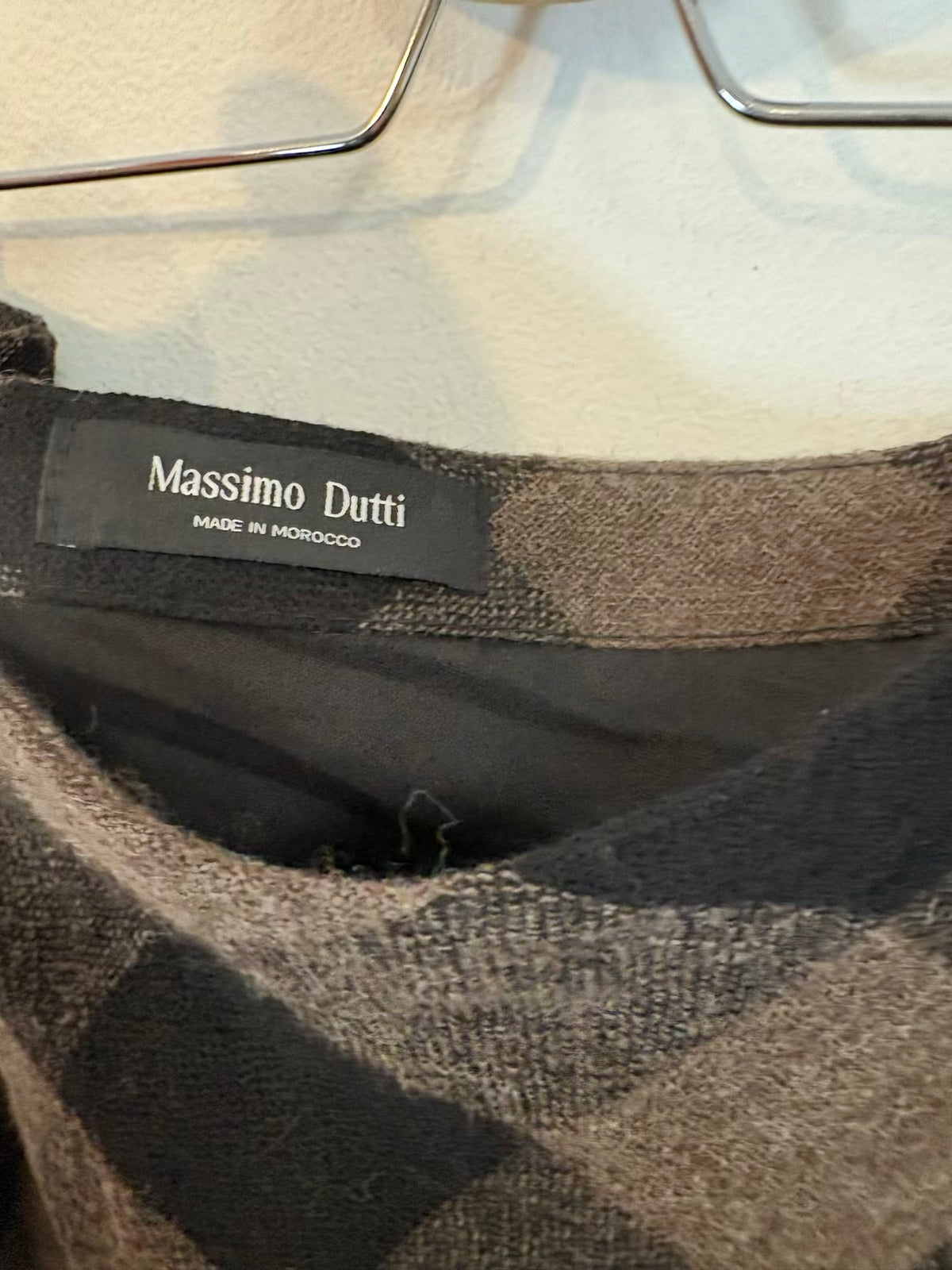 MASSIMO DUTTI. Falda asimétrica cuadros con lana