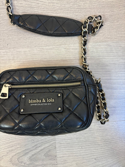 BIMBA Y LOLA. Bolso negro piel guateado