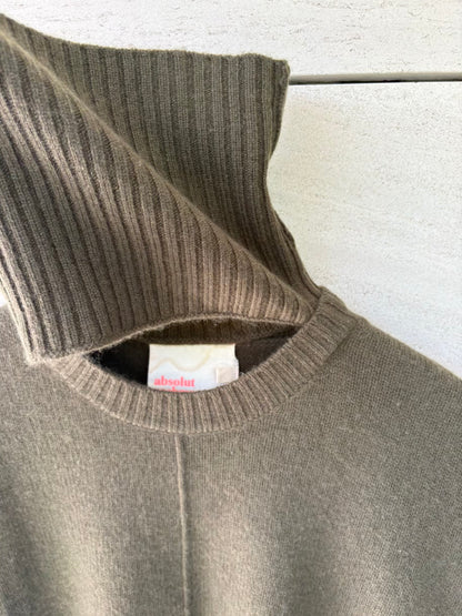 ABSOLUT CASHMERE. Jersey verde cuello extraible cashmere