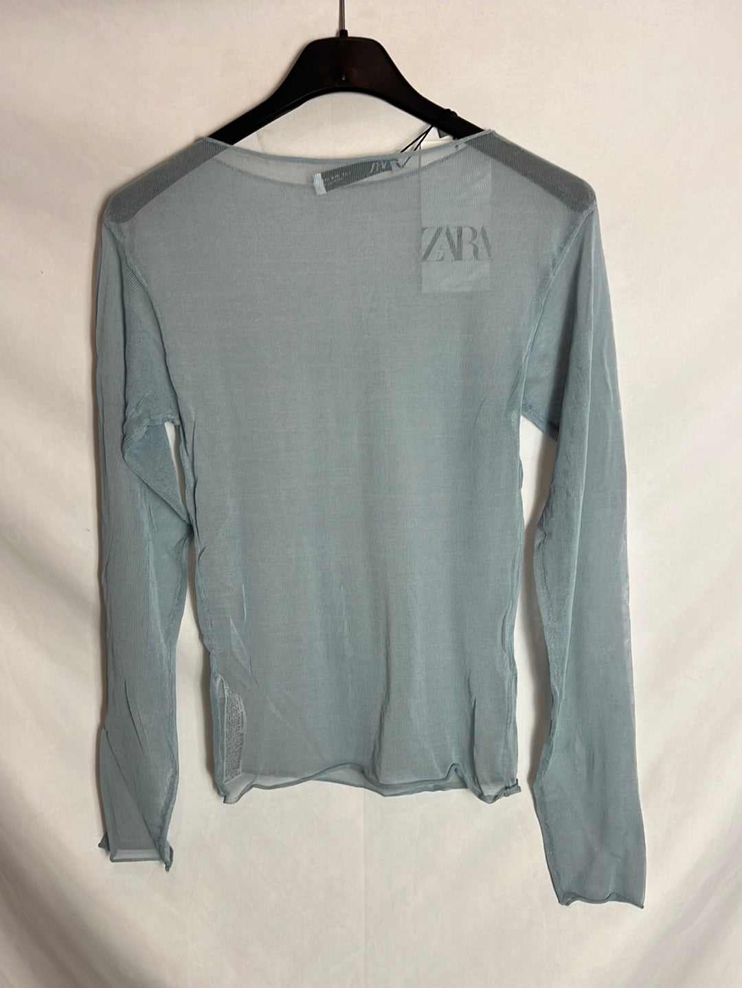 ZARA. Top azul claro Semi transparente. T S