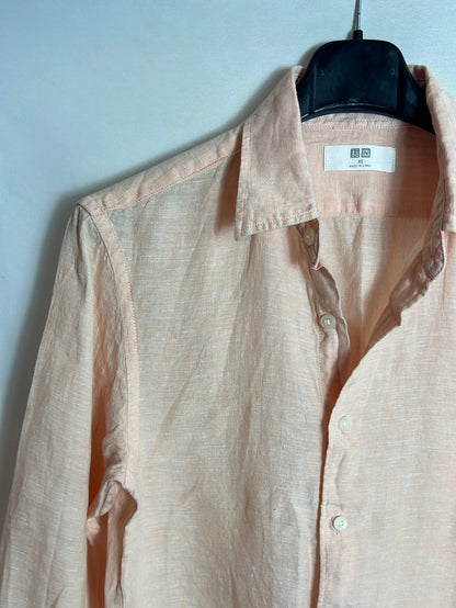 UNIQLO. Pastel flecked linen shirt. XS