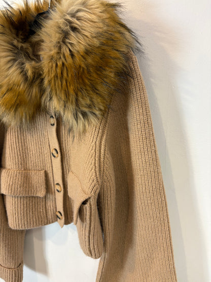 ZARA. Chaqueta punto grueso cuello