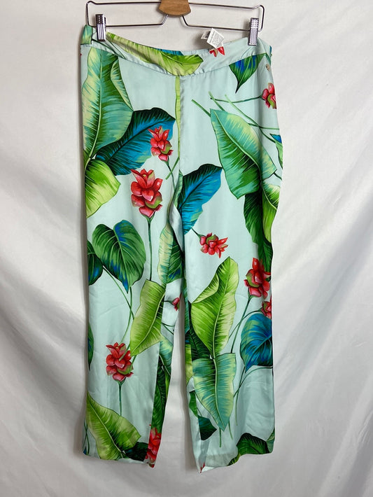 PEDRO DEL HIERRO. Floral satin trousers. TL