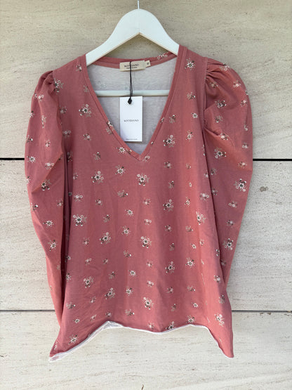 KOTIDINAO. Camiseta flores detalle hombro