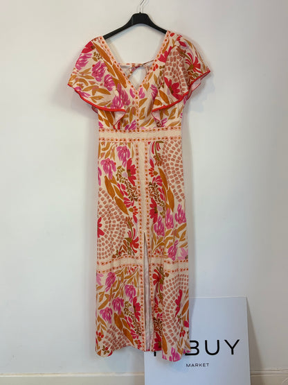 OTRAS. Vestido largo estampado abertura. T M