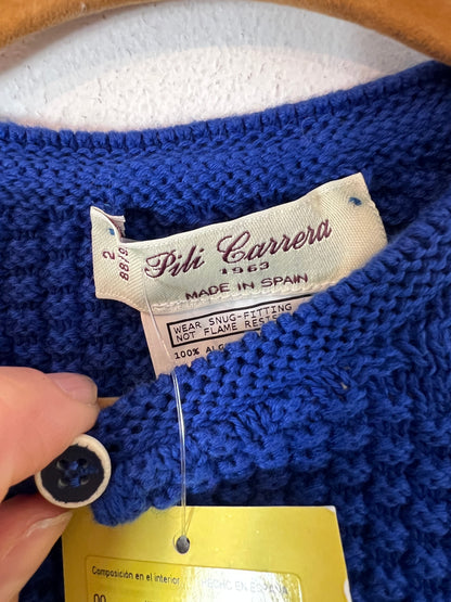 PILI CARRERA. Chaqueta punto azul. T 2 años