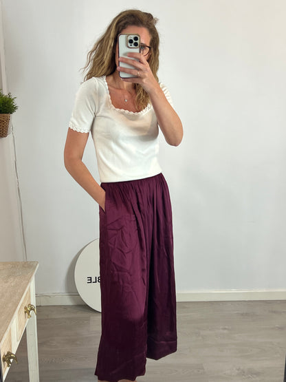 RABENSSALONER. Falda midi burdeos T.s