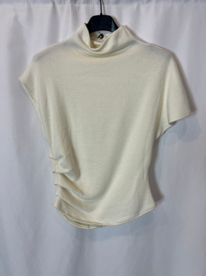 ZARA. Top color crudo beige fruncidos. T S