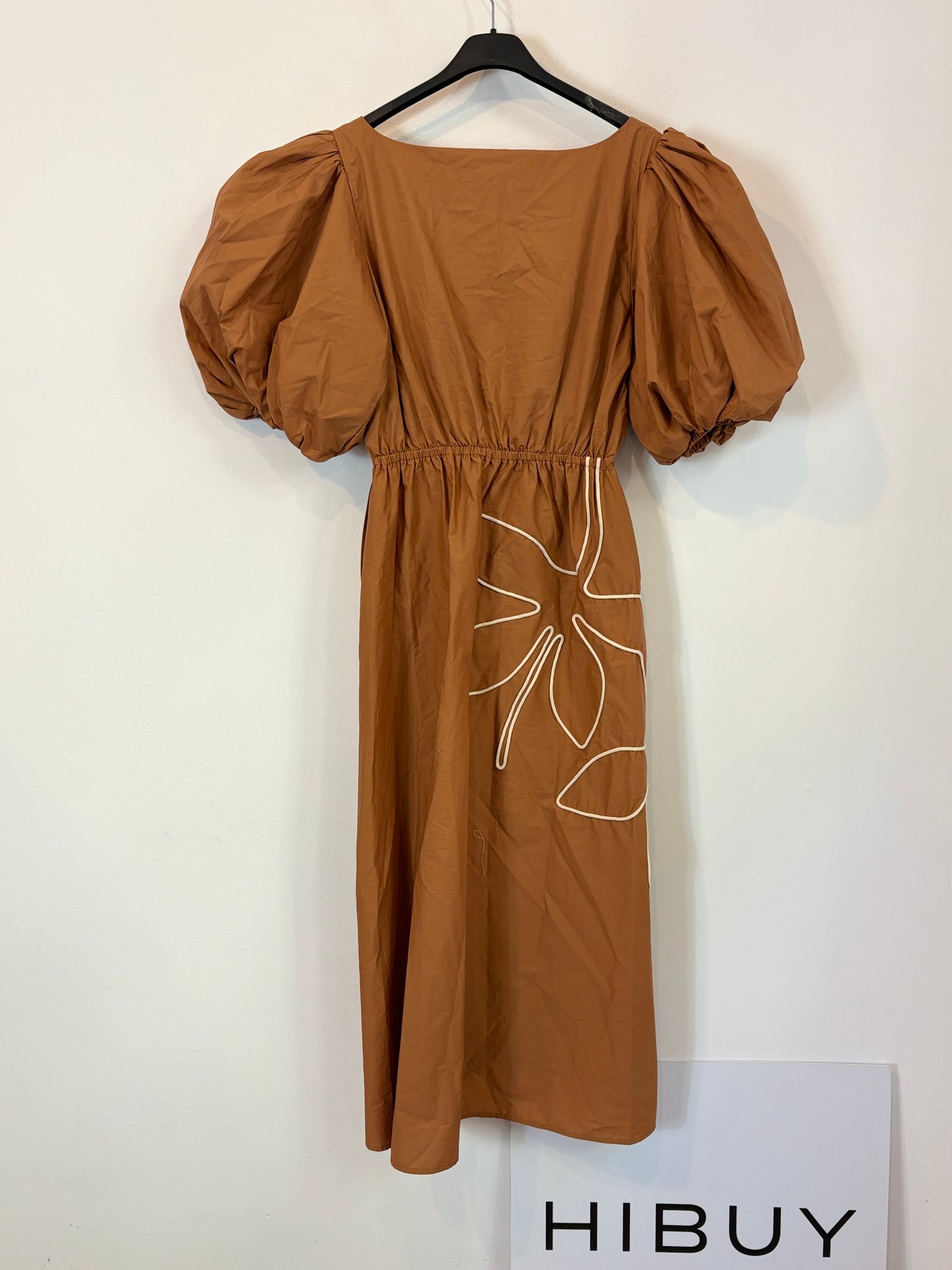 PADOVA. Camel wrap midi dress. XS