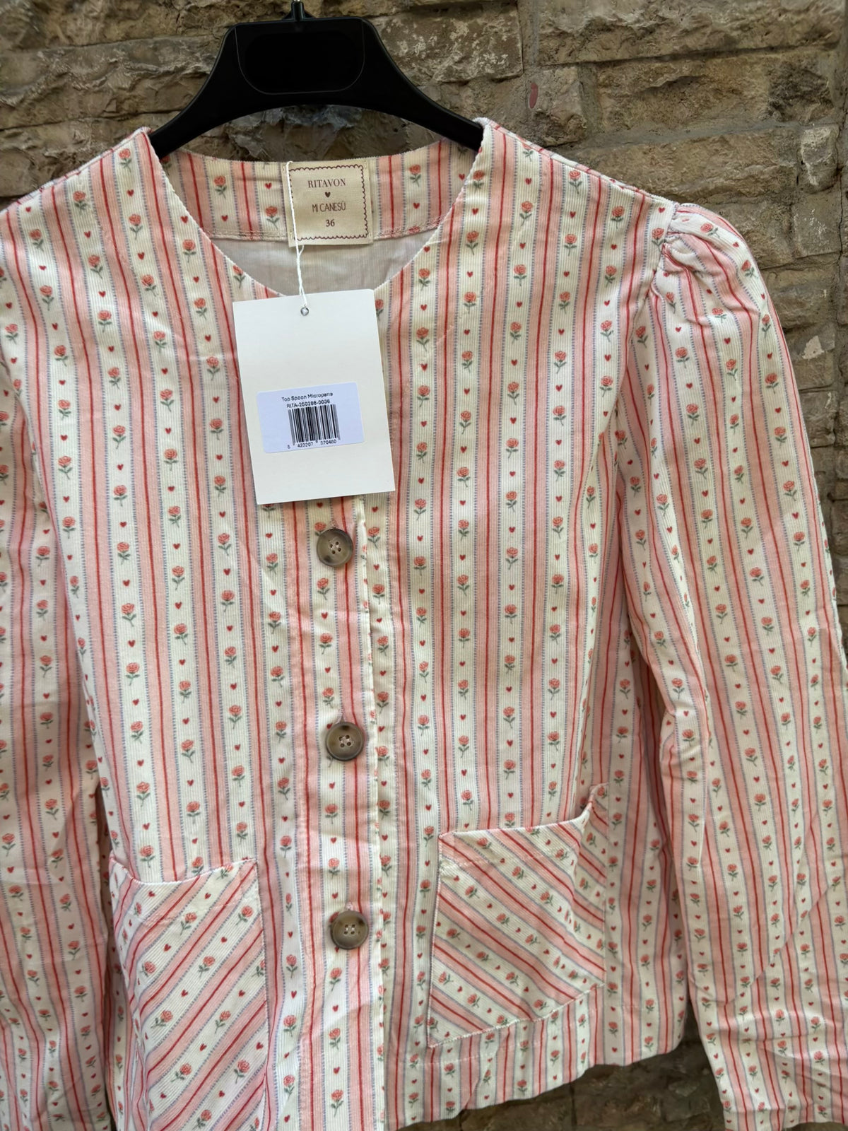 RITAVON x MICANESÚ. Chaqueta/top  estampado textura