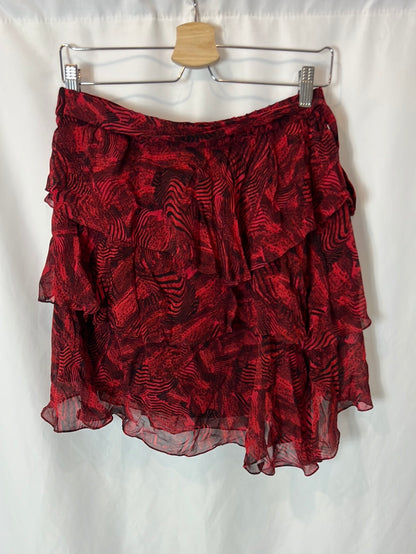 IRO. Short vaporous printed skirt. T 38