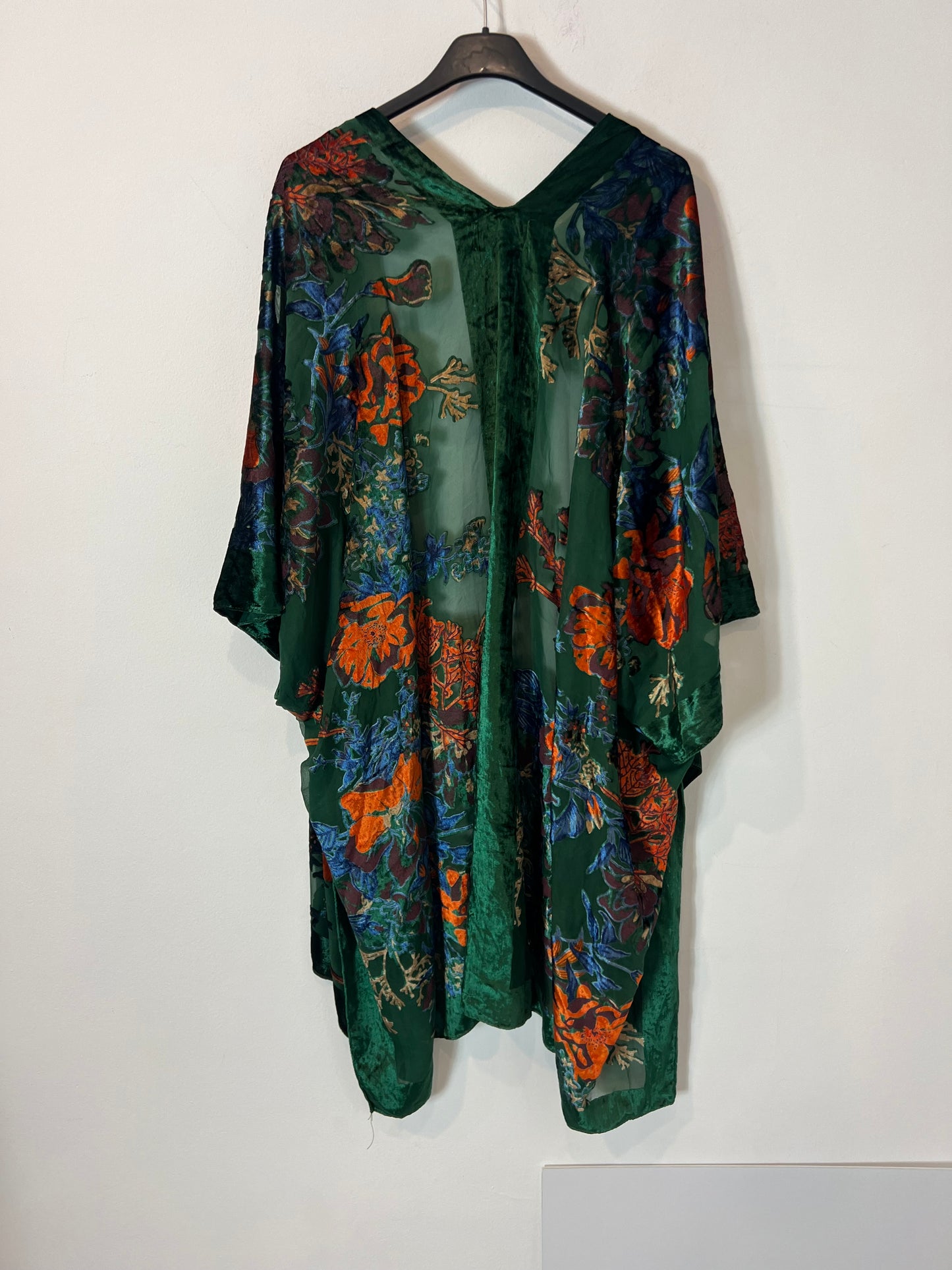 MERIGGIARE. Kimono flores terciopelo TU(m)