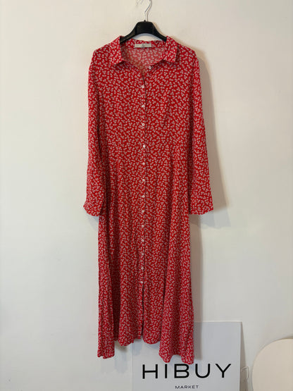 Vestido largo camisero estampado