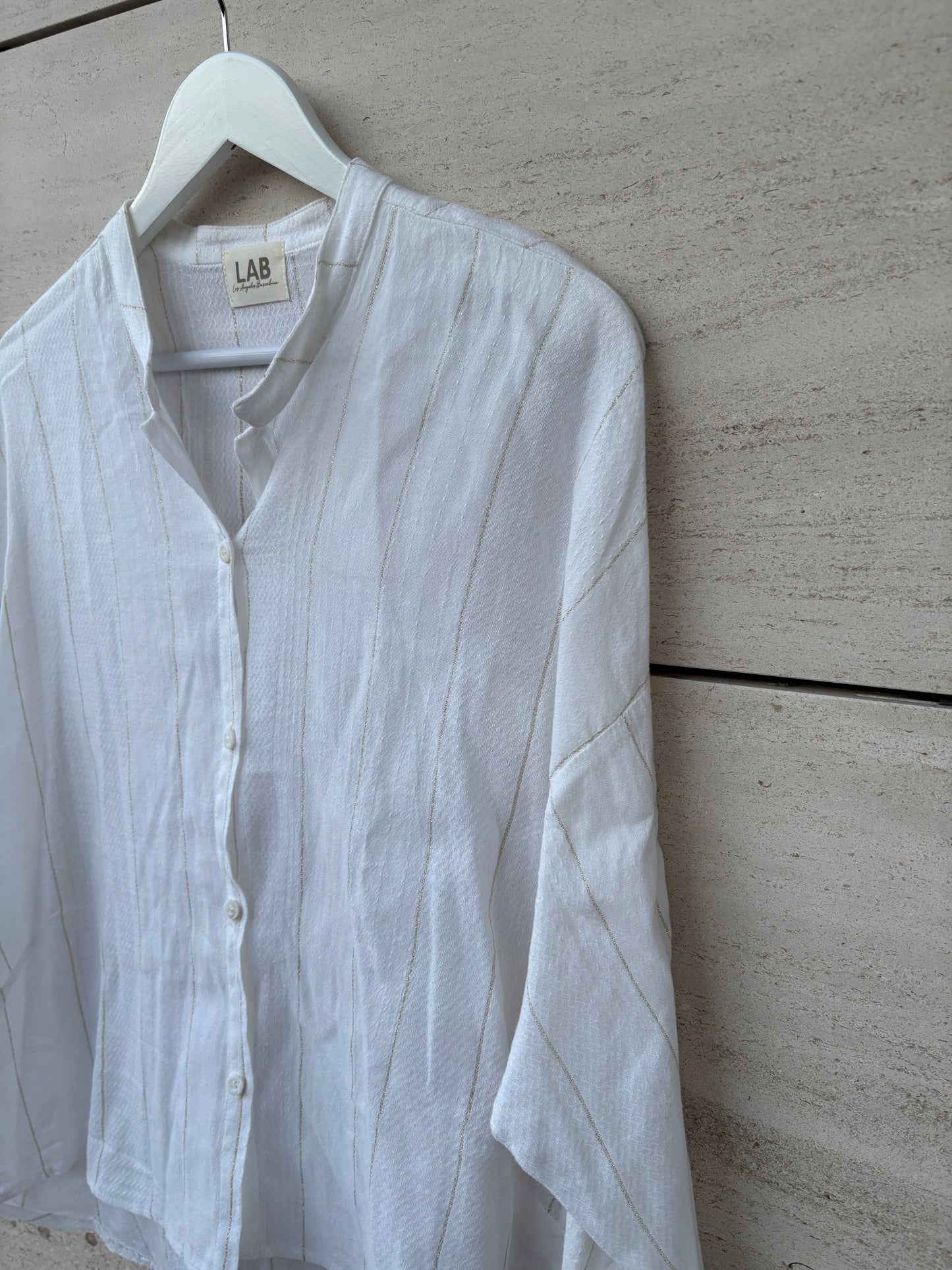 LAB . Camisa rayas lino y algodón