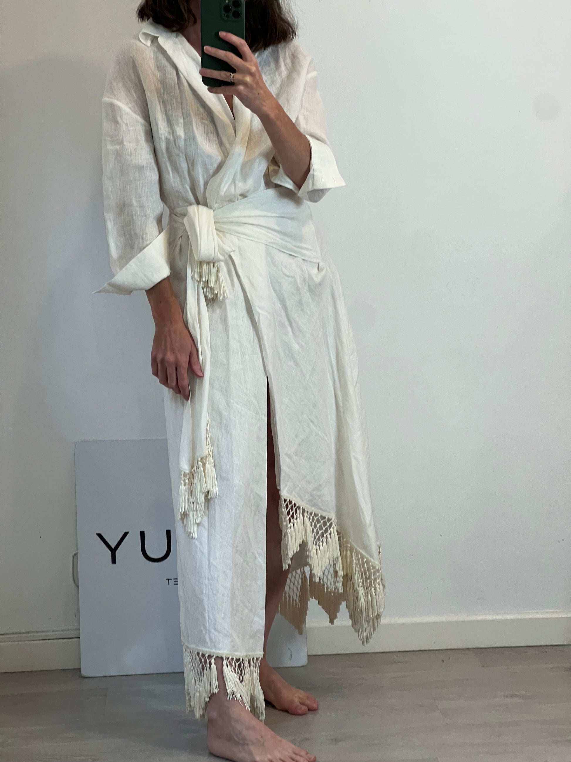 ZARA. Fringed wrap linen dress. XS Hibuy market ZARA. Fringed wrap linen dress. XS Hibuy market