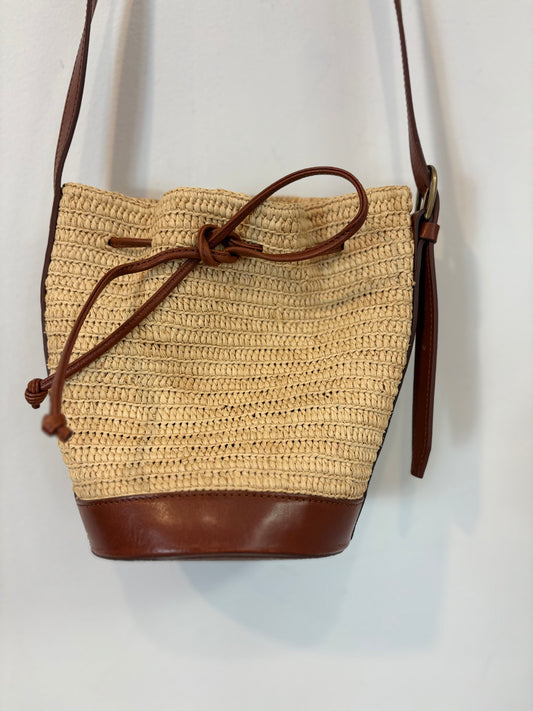 SÈZANE. Bolso mini Farrow rafia
