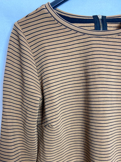 STRADIVARIUS. Top marrón rayas T.S