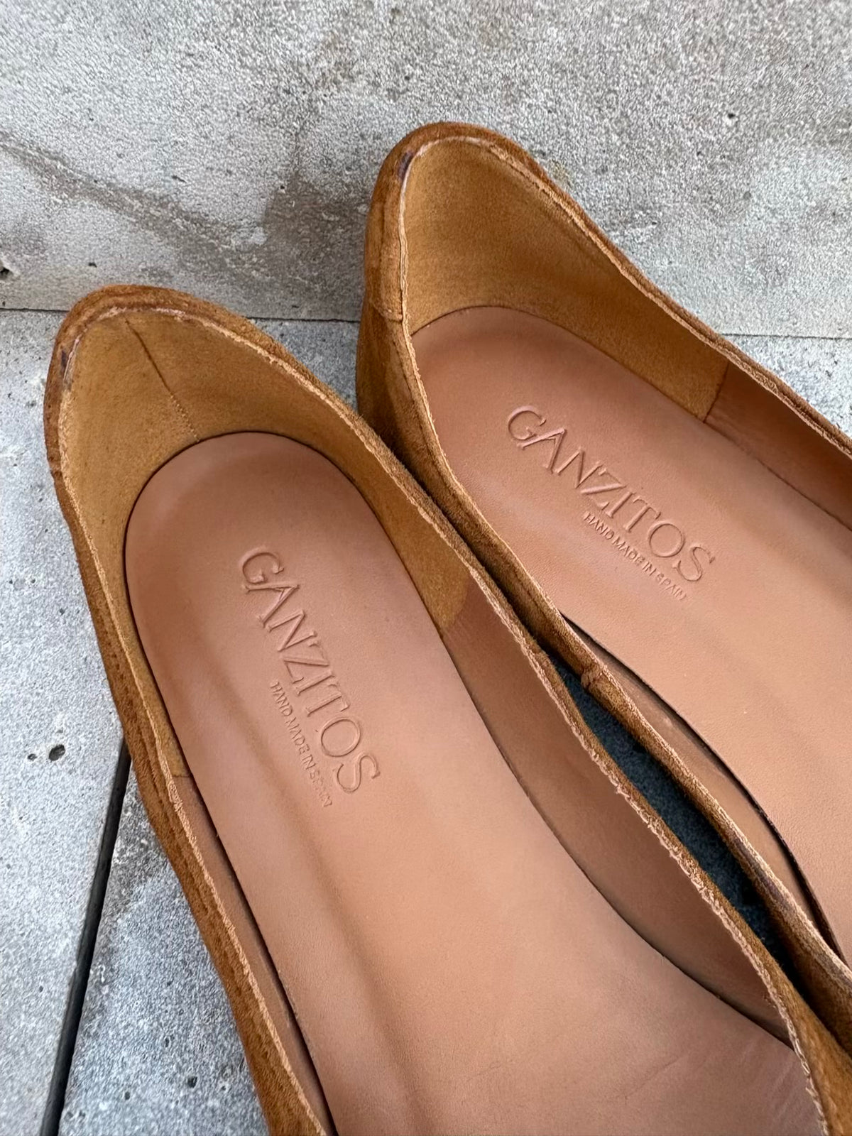 GANZITOS. Bailarina piel camel. T 40