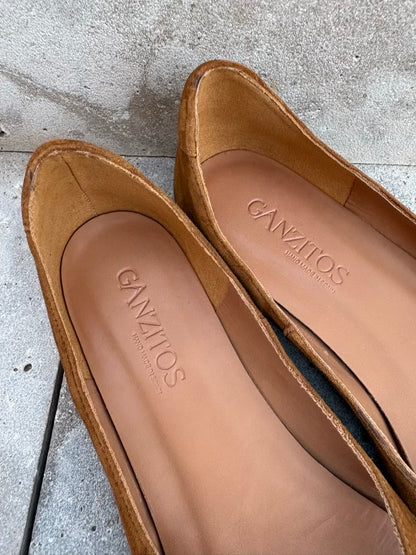 GANZITOS. Bailarina piel camel. T 40