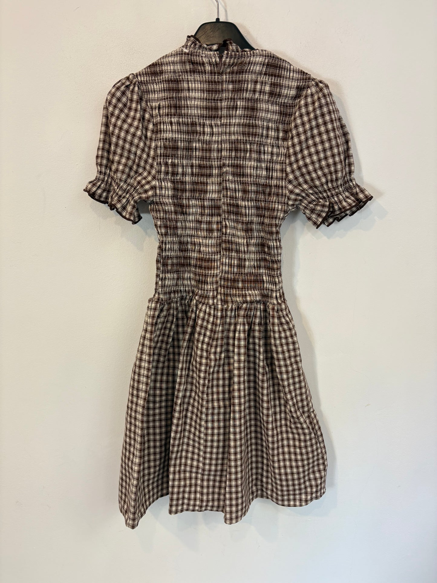 Vestido cuadros nido de abeja