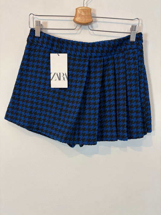 ZARA. Falda pantalón tweed pata de gallo